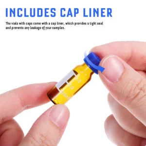 100Pcs Tiny Glass Bottles Amber Vials with Caps Clear Graduations Light Protection Suitable for Various Needs Amber Bottles - Image 7