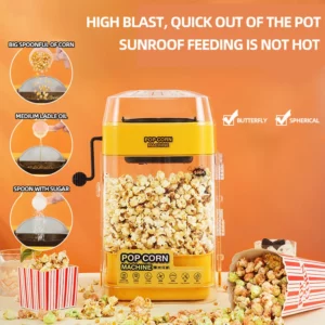 Household Oil-free Popcorn Maker Fully Automatic Popcorn Machine Pipoqueira Maszyna Do Popcornu - Image 2