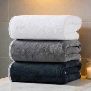 Super Soft Absorbent Bath Towel Set , Solid Coral Fleece Quick-Drying, Versatile for Beach, Travel, Swimming & Daily Shower - Image 3
