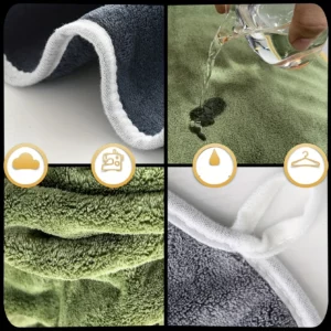 Super Soft Absorbent Bath Towel Set , Solid Coral Fleece Quick-Drying, Versatile for Beach, Travel, Swimming & Daily Shower - Image 6