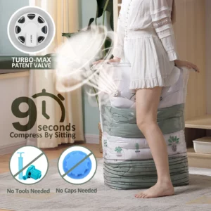 TAILI Cubic Vacuum Bags Large Storage Bag for Clothing, Comforters, Blankets No Need Tool Compression Bag for Travel Storage Bag - Image 2