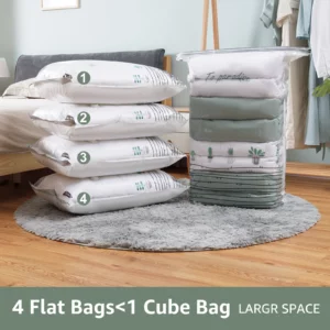 TAILI Cubic Vacuum Bags Large Storage Bag for Clothing, Comforters, Blankets No Need Tool Compression Bag for Travel Storage Bag - Image 3