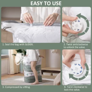 TAILI Cubic Vacuum Bags Large Storage Bag for Clothing, Comforters, Blankets No Need Tool Compression Bag for Travel Storage Bag - Image 5