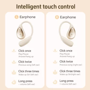 2026 New Ear-Hook AI Translation Headphones: High-definition audio, touch controls, LED battery indicator, suitable for sports. - Image 6