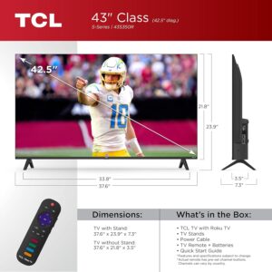 TCL 43-Inch Class S3 1080p LED Smart TV with Roku TV (43S350R, 2023 Model), Compatible with Alexa, Google Assistant, and Apple HomeKit Compatibility, Streaming FHD Television - Image 4