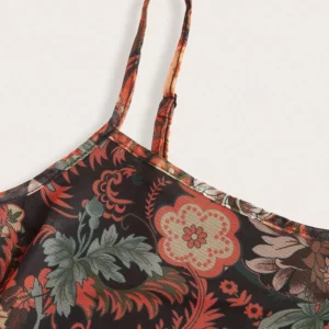 Women's Vacation Dresses 2025 Vibrant Graphic Print Sleeveless Square Neck Mini Dress for Tropical Getaway Style - Image 4