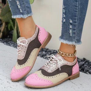 Plus Size Women Sneakers Casual Laser Fashionable Comfortable Shoes Women Autumn New Round Head Lace Up Color Sneakers Women - Image 2