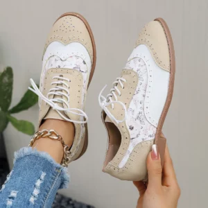 Plus Size Women Sneakers Casual Laser Fashionable Comfortable Shoes Women Autumn New Round Head Lace Up Color Sneakers Women - Image 5