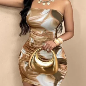 European and American spring and summer new sexy halter neck digital print full-length dress fashion slim dress women's dress - Image 7