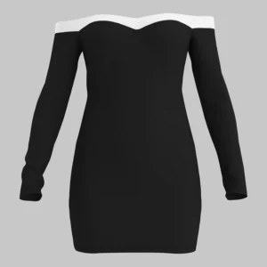 Women's Autumn Dress French Comfortable Daily Off-Shoulder Sweetheart Neck Mini Sexy Mini Dress - Image 3