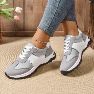 Mix Color Lace Up Sport Sneaker Women 2025 Plus Size 36-43 Thick Bottom Vulcanized Shoes Woman Non Slip Casual Running Shoes - Image 1