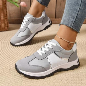Mix Color Lace Up Sport Sneaker Women 2025 Plus Size 36-43 Thick Bottom Vulcanized Shoes Woman Non Slip Casual Running Shoes - Image 5