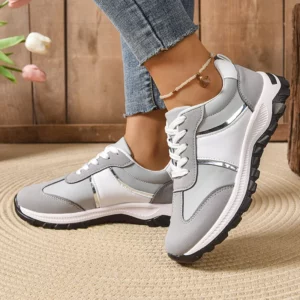 Mix Color Lace Up Sport Sneaker Women 2025 Plus Size 36-43 Thick Bottom Vulcanized Shoes Woman Non Slip Casual Running Shoes - Image 4