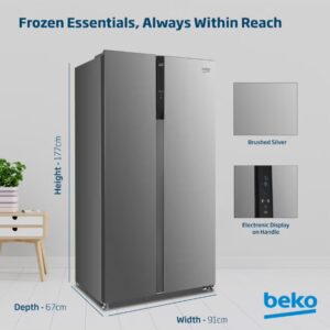 Refrigerator 564 Liters Gross(521 Net) Capacity, Side by Side, No Frost, Low Noise, 10 Years Warranty on ProSmart Inverter Compressor - GN156320XP Silver - Image 5