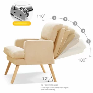 Living room lounge chair computer chair home study office chair bedroom armchair folding single person sofa chair vanity chair - Image 3