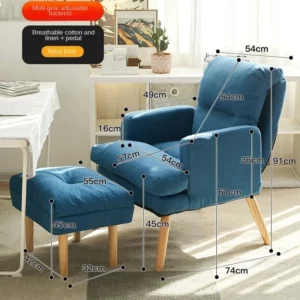 Living room lounge chair computer chair home study office chair bedroom armchair folding single person sofa chair vanity chair - Image 4