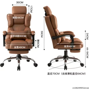 Comfortable Office Boss Chair, Reclining Gaming Computer Chair for Bedroom and Living Room, Study Sofa Chair, Home Furniture - Image 6