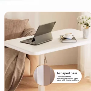 Height Adjustable Mobile Laptop Desk with Wheels Multi-Purpose Rolling Tray Table for Standing Workstation Use in Living Room - Image 6