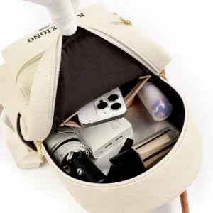 Cute Bear Embroidery Backpack for Women 2024 New Korean Fashion Soft Leather Large Capacity Casual Travel Mini Backpack Mochila - Image 6