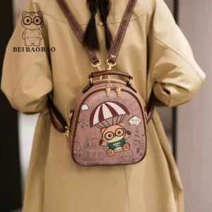 Women's Soft Leather Small Backpack School Backpack for Girls Bagpack Female Shoulder Bag Multifunction Travel Rucksack Mochilas - Image 3