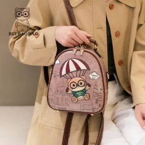 Women's Soft Leather Small Backpack School Backpack for Girls Bagpack Female Shoulder Bag Multifunction Travel Rucksack Mochilas - Image 4