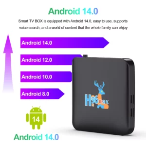 H96 MAX S905L3 Android 14 Smart TV Box 4K HD Decoder Dual Band WiFi BT4.0 Google Assistant Set Top Box with Deer Pattern Lensign - Image 3