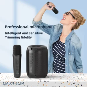 ZEALOT-S62M Karaoke Machine Portable Bluetooth 5.3 Speaker System with 1-2 Wireless Microphones Home Family festival Gifts - Image 6