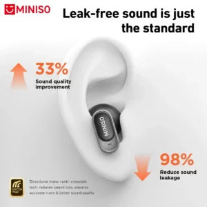 MINISO MS105 Bluetooth Earphone In-Ear Earbuds Soft Earbuds Wireless Headphones Waterproof IPX5 - Image 5