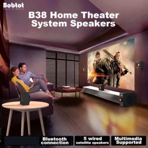 Small Subwoofer Home Theater for TV Surround System 5 Wired Speakers Amplifier 4 inch Woofer Built-in Receiver Support HDMI ARC - Image 6