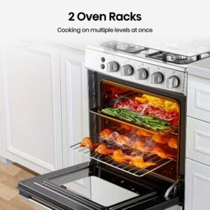 60 Cm Freestanding Gas Cooker And 4 Burners With Flame Failure Device, Cast Iron Pan Support, Stainless Steel, HFG60121X Silver - Image 3