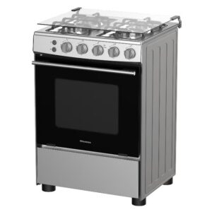 60 Cm Freestanding Gas Cooker And 4 Burners With Flame Failure Device, Cast Iron Pan Support, Stainless Steel, HFG60121X Silver - Image 4
