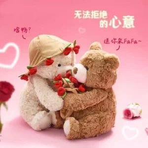 Kawaii Teddy Bear with Roses Plush Toy Soft Bear Stuffed Doll Romantic Gift for Lover Home Decor Valentine's Day Gifts for Girls - Image 2
