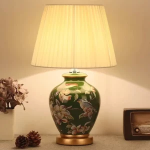 Nordic Style Living Room Bedroom Bedside Lamp With European Floral And Bird Pattern Decoration Lamp American Ceramic Table Lamp - Image 2