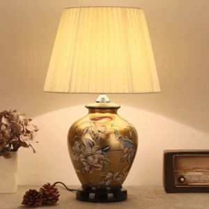 Nordic Style Living Room Bedroom Bedside Lamp With European Floral And Bird Pattern Decoration Lamp American Ceramic Table Lamp - Image 5