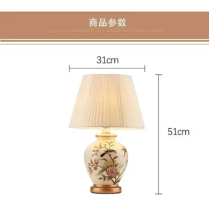 Nordic Style Living Room Bedroom Bedside Lamp With European Floral And Bird Pattern Decoration Lamp American Ceramic Table Lamp - Image 6