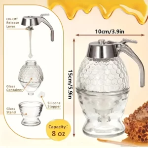 1pc Honey Dispenser with Stand Suitable for Syrups Sauces Multifunctional Kitchen Gadget Honey Jar Container Kitchen Accessories - Image 5