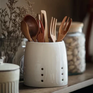Simple Practical Chopstick Holder Kitchen Ceramic Craftsmanship Drain Storage Container Cross Knife Fork Spoon Chopstick Basket - Image 1