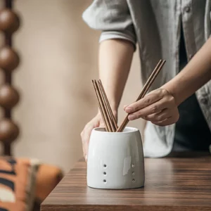 Simple Practical Chopstick Holder Kitchen Ceramic Craftsmanship Drain Storage Container Cross Knife Fork Spoon Chopstick Basket - Image 4
