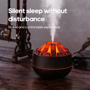 Charcoal Flame Humidifier Aromatherapy Essential Oil Diffuser 300ml Mist Ultrasonic Humidifier for Bedroom Office Night Light - Image 4
