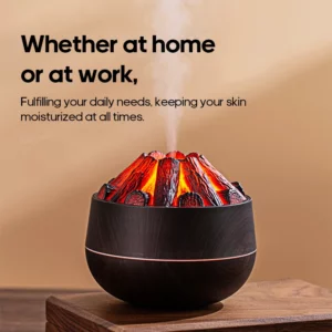 Charcoal Flame Humidifier Aromatherapy Essential Oil Diffuser 300ml Mist Ultrasonic Humidifier for Bedroom Office Night Light - Image 6