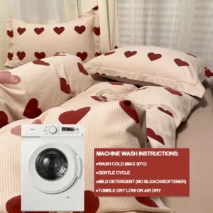 100% Cotton Duvet Cover 1Piece (No Pillowcase), Breathable Sanded Finish - Warm in Winter, Soft Quilt Cover with Zipper - Image 4