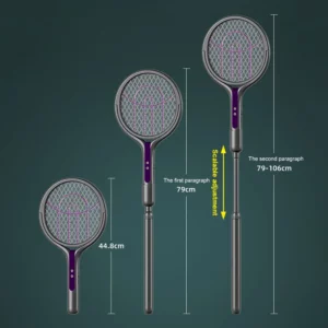 Rotating Head Bug Zapper Racket Rechargeable Electric Fly Swatter Fly Killer and Mosquito Trap Lamp for Indoor and Outdoor - Image 2