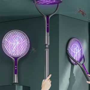 Rotating Head Bug Zapper Racket Rechargeable Electric Fly Swatter Fly Killer and Mosquito Trap Lamp for Indoor and Outdoor - Image 3