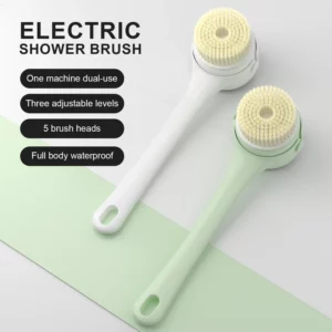2025 NEW Electric Shower Body Cleaning Brush 5 Heads Spinning Spa Bath Brush Waterproof Long Handle Personal Back Rubbing 3 Gear - Image 3