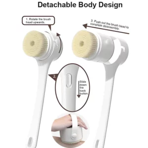 2025 NEW Electric Shower Body Cleaning Brush 5 Heads Spinning Spa Bath Brush Waterproof Long Handle Personal Back Rubbing 3 Gear - Image 4