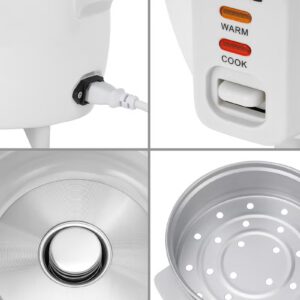 Multifunction Rice Cooker Includes Cook & Keep Warm Functions With Tempered Glass Lid, Aluminum Inner Steamer/ Removable Non-Stick Pot/Cool Touch Handle/Durable Construction 1 L 400 W GRC4325H White - Image 3