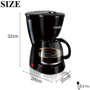 1.5L Electric Drip Coffee Maker 800W Household Coffee Machine 15 Cup Tea Coffee Pot Milk Coffee Maker for Gift 220V Sonifer - Image 5