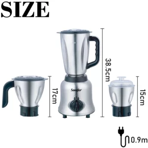 3 in 1 Blender&Meat Grinder&Juicer&Grinding Stainless Steel Kitchen Mixer Fruit Food Processor Ice Smoothies BPA Free Sonifer - Image 6