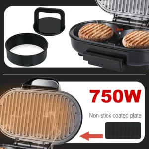 Electric Hamburger Machine 750W Cake Donut Walnut Cooking Kitchen Appliances Breakfast Waffle Machine Non-stick Iron Pan Sonifer - Image 3