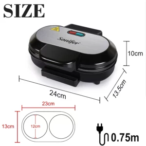 Electric Hamburger Machine 750W Cake Donut Walnut Cooking Kitchen Appliances Breakfast Waffle Machine Non-stick Iron Pan Sonifer - Image 6